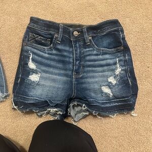 buckle black fit 35 dark wash denim shorts